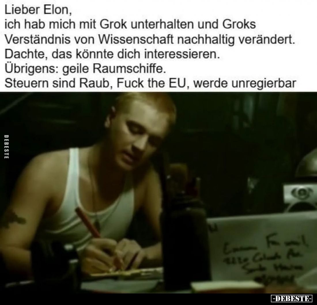 Lieber Elon, ich hab mich mit Grok unterhalten und Groks Verständnis von Wissenschaft nachhaltig verändert.
Dachte, das könn...