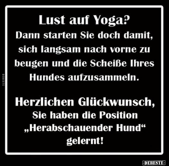 Lust auf Yoga? Dann starten Sie doch damit.. - Lustige Bilder | DEBESTE.de
