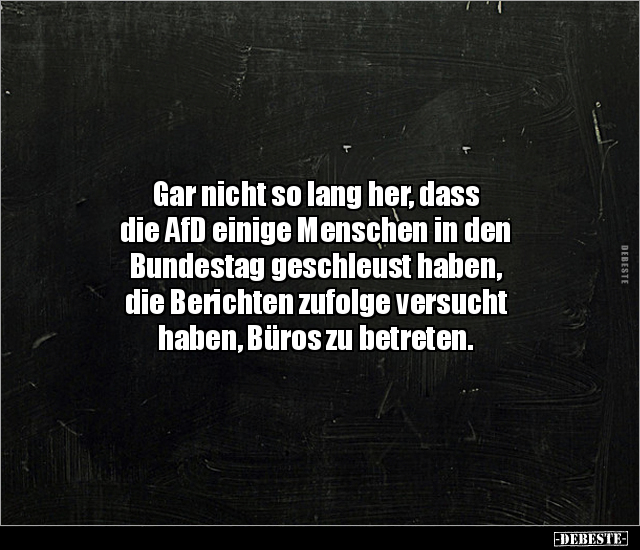 Gar nicht so lang her, dass die AfD einige Menschen in den.. - Lustige Bilder | DEBESTE.de