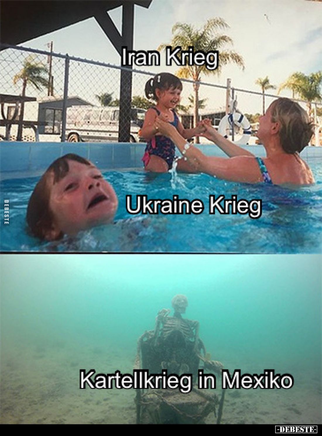 Iran Krieg
 - 
Ukraine Krieg
 - 
Kartellkrieg in Mexiko