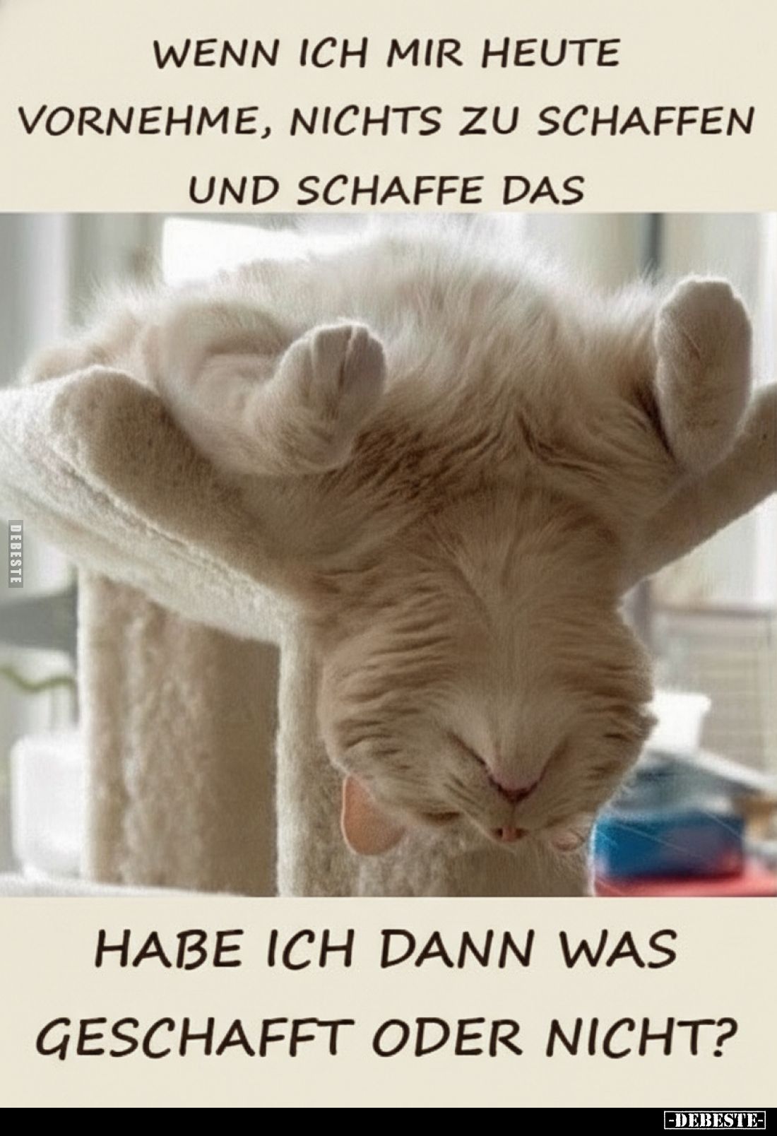 Wenn ich mir heute vornehme, nichts zu schaffen und schaffe das, habe ich dann was geschafft oder nicht?