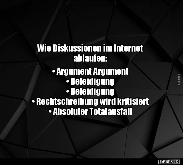 Wie Diskussionen im Internet ablaufen: - Lustige Bilder | DEBESTE.de