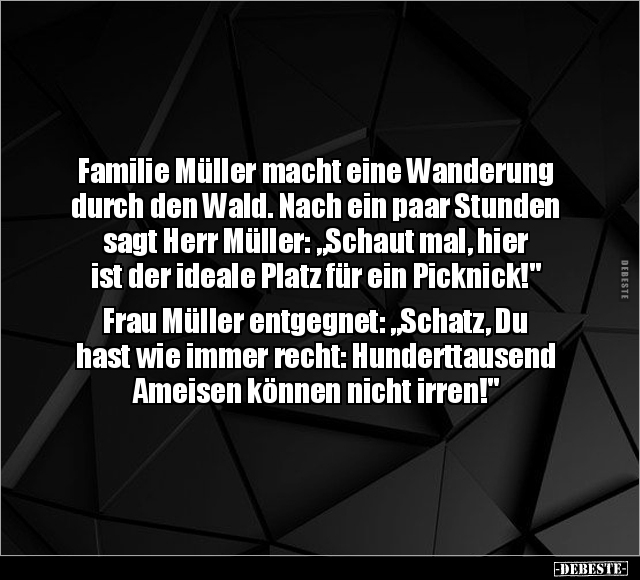 Familie Müller macht eine Wanderung durch den Wald.. - Lustige Bilder | DEBESTE.de