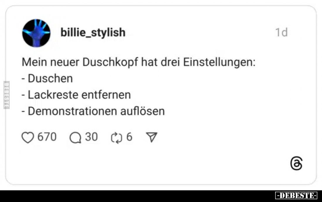 Mein neuer Duschkopf hat drei.. - Lustige Bilder | DEBESTE.de