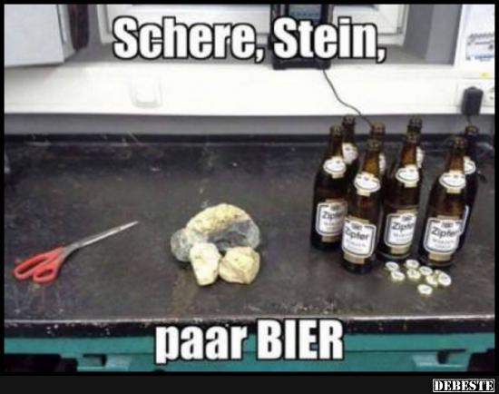 Schere, Stein, paar Bier..