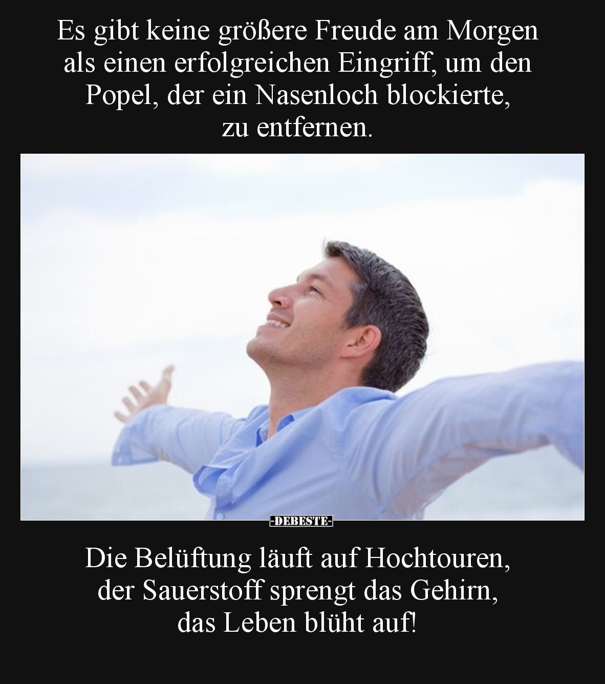 Es gibt keine größere Freude am Morgen als einen erfolgreichen Eingriff, um den Popel, der ein Nasenloch blockierte, zu entfe...