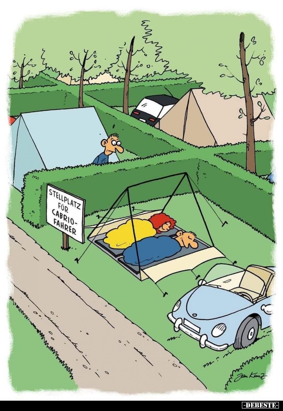 Stellplatz für Cabrio-Fahrer.