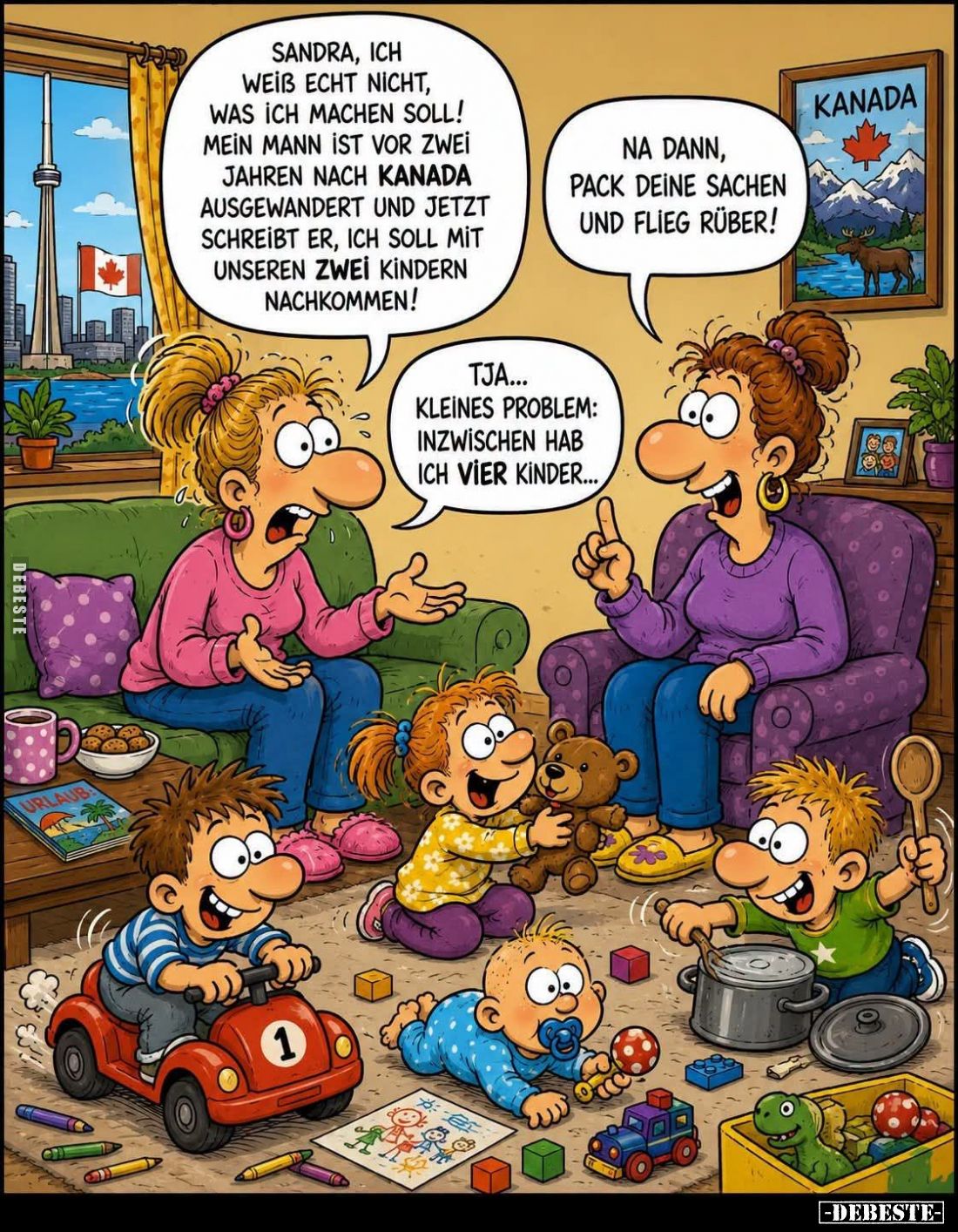 Sandra, ich weiß echt nicht, was ich machen soll! Mein Mann ist vor zwei Jahren nach Kanada ausgewandert und jetzt schreibt e...