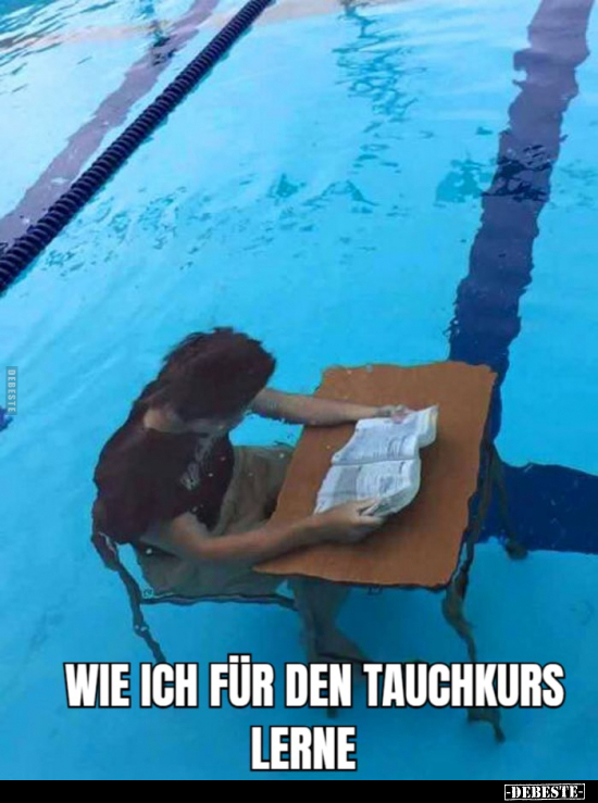 Wie ich für den Tauchkurs lerne... - Lustige Bilder | DEBESTE.de