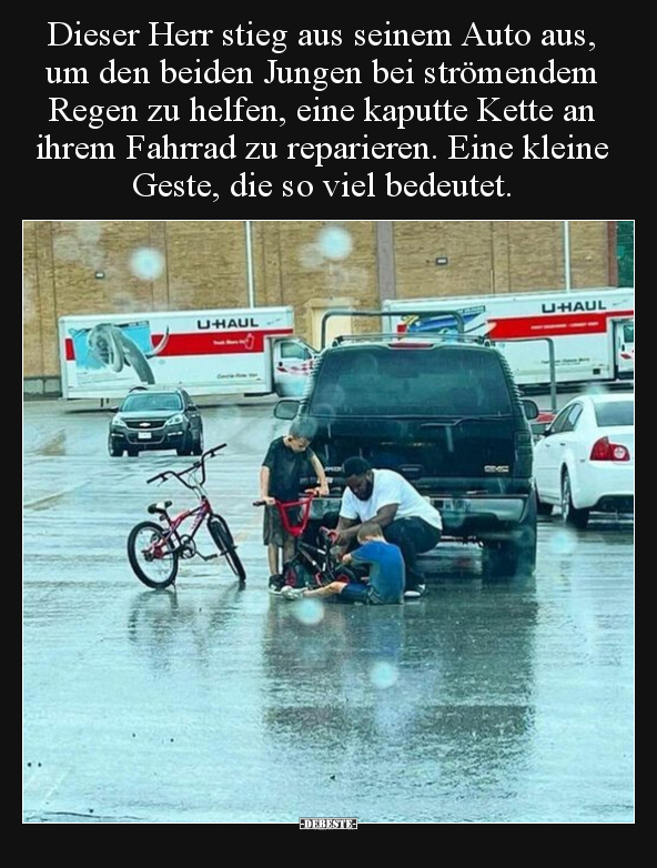 Dieser Herr stieg aus seinem Auto aus, um den beiden Jungen.. - Lustige Bilder | DEBESTE.de