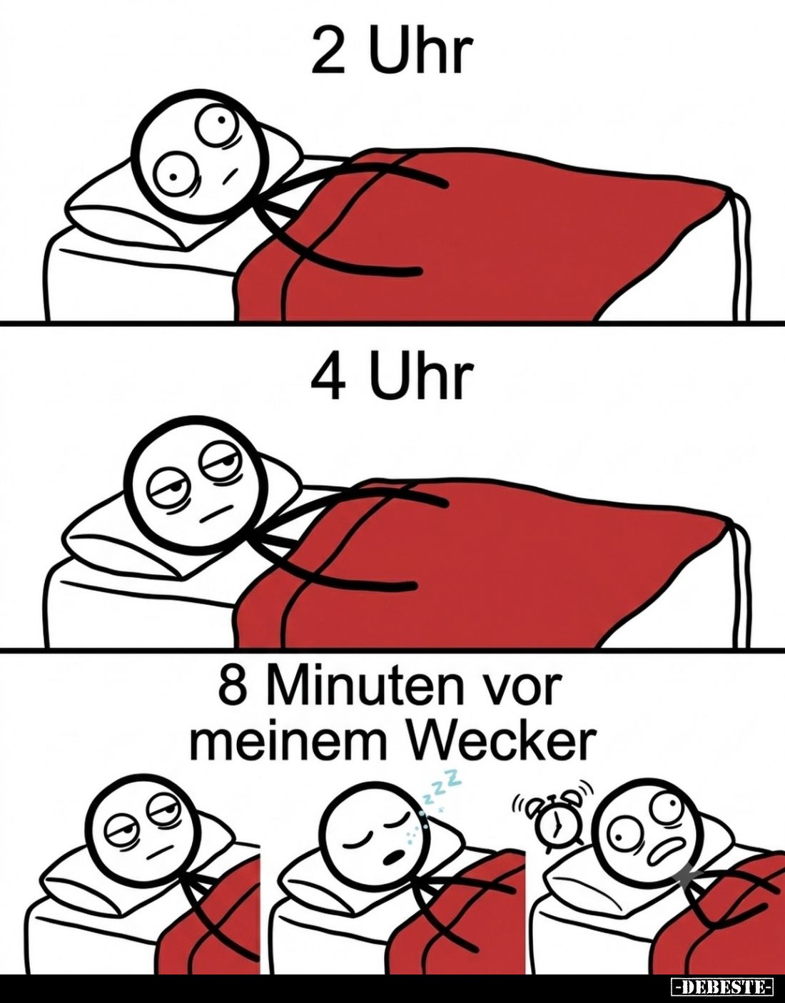 8 Minuten vor meinem Wecker.