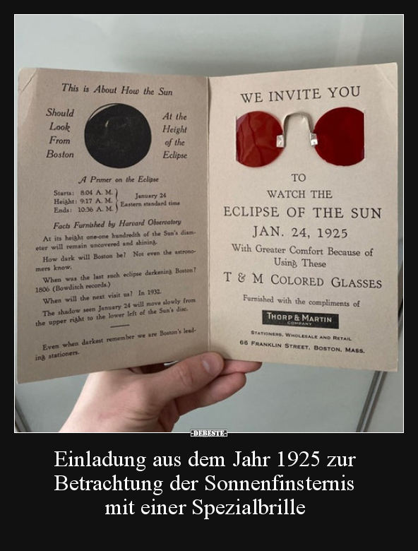 Einladung aus dem Jahr 1925 zur Betrachtung der.. - Lustige Bilder | DEBESTE.de