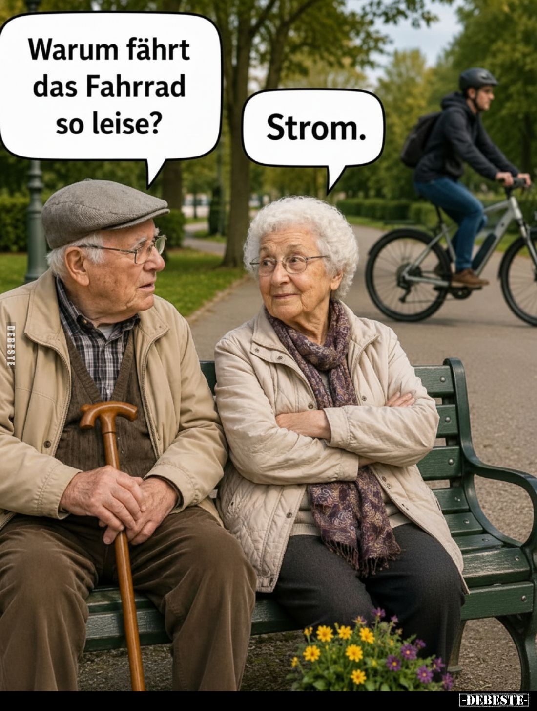 Warum fährt das Fahrrad so leise?
Strom.