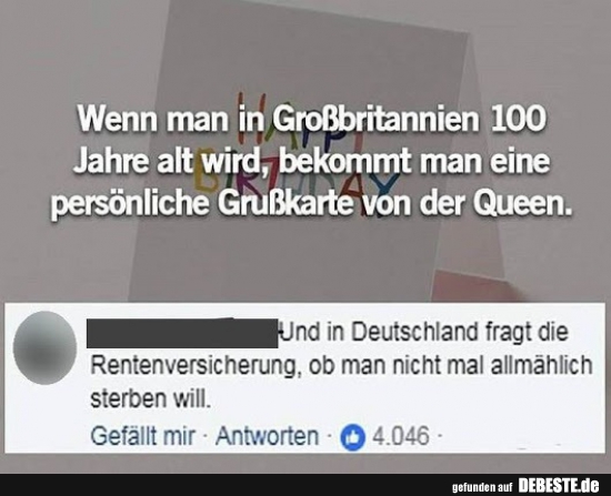 Wenn man in Großbritannien 100 Jahre alt wird..