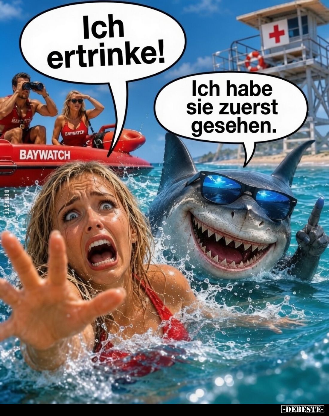 Ich ertrinke!
Ich habe sie zuerst gesehen.