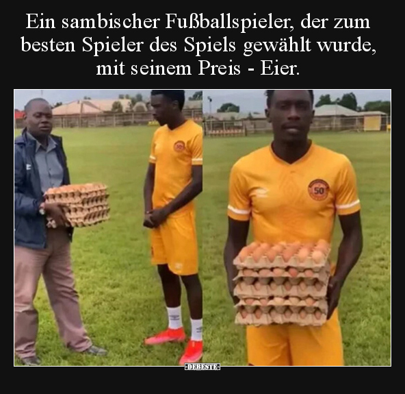 Ein sambischer Fußballspieler, der zum besten Spieler des.. - Lustige Bilder | DEBESTE.de
