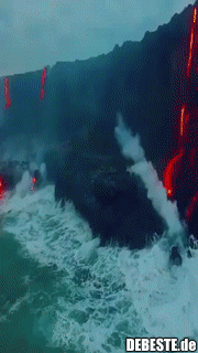 Magma, das in den Pazifischen Ozean fließt, Hawaii. - Lustige Bilder | DEBESTE.de