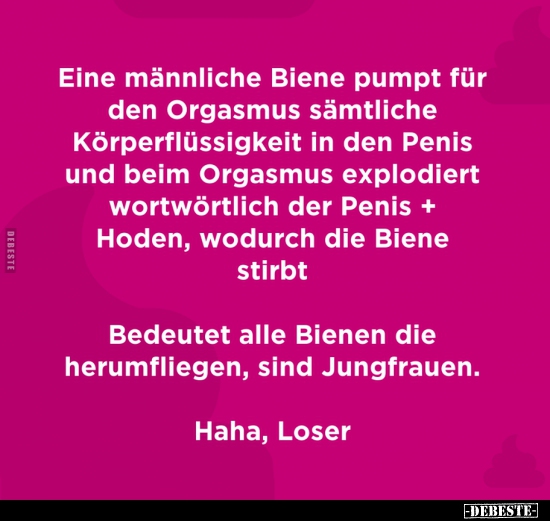 Eine männliche Biene pumpt für den Orgasmus sämtliche.. - Lustige Bilder | DEBESTE.de