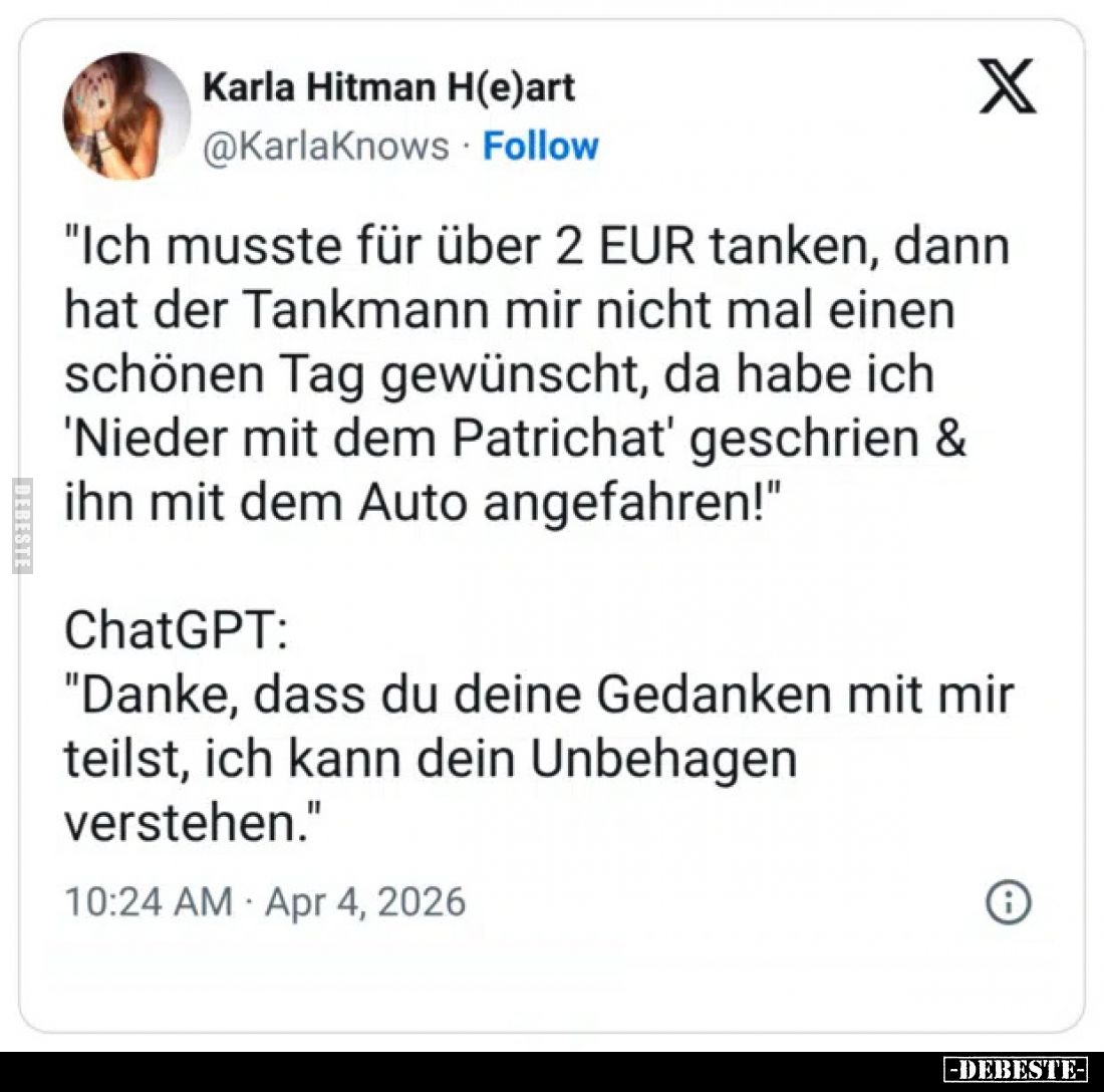 "Ich musste für über 2 EUR tanken, dann hat der Tankmann.." - Lustige Bilder | DEBESTE.de