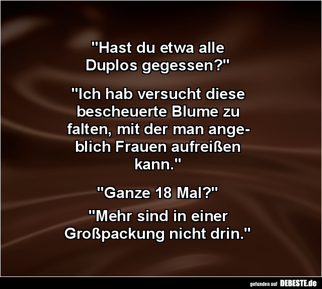 "Hast du etwa alle Duplos gegessen?" - Lustige Bilder | DEBESTE.de