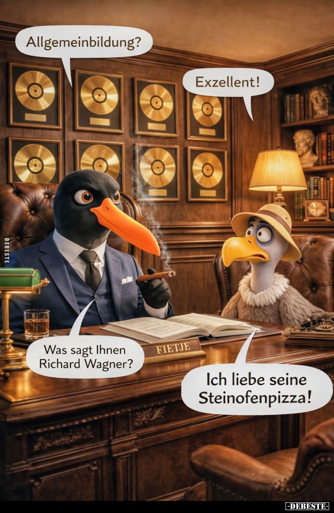 Allgemeinbildung?
Was sagt Ihnen Richard Wagner?
Ich liebe seine Steinofenpizza!
Exzellent!