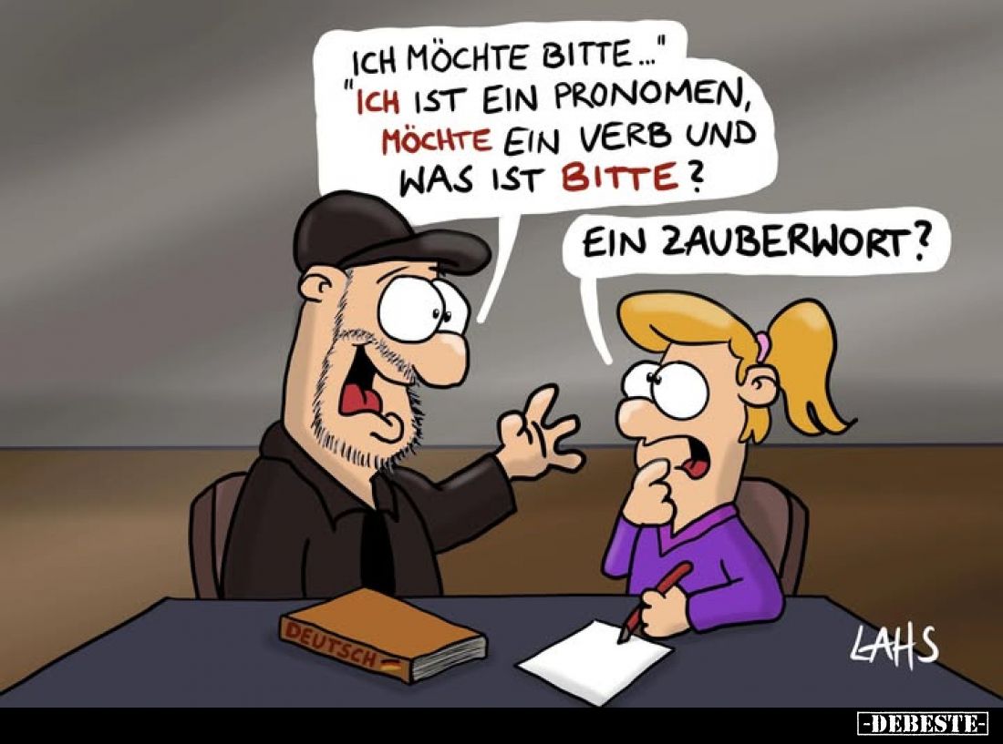 "Ich möchte bitte..." 'ich' ist ein Pronomen, möchte ein Verb und was ist bitte? -
Ein Zauberwort?