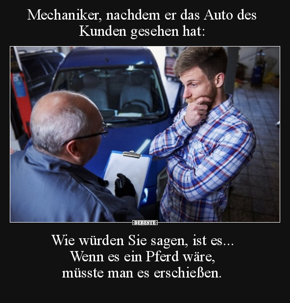 Mechaniker, nachdem er das Auto des Kunden gesehen hat.. - Lustige Bilder | DEBESTE.de