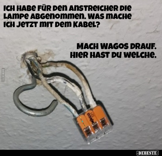 Ich habe für den Anstreicher die Lampe abgenommen... - Lustige Bilder | DEBESTE.de