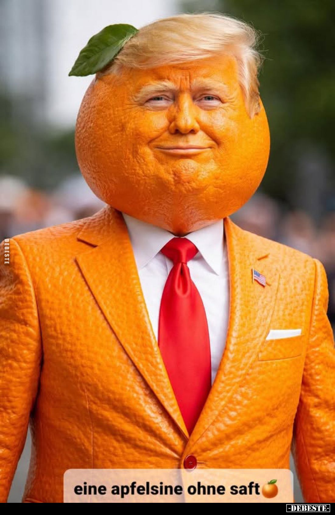 Eine Apfelsine ohne Saft.