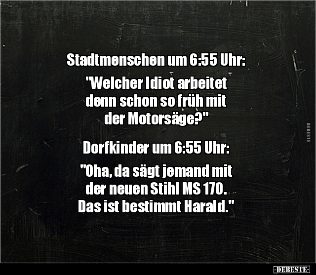 Stadtmenschen um 6:55 Uhr: "Welcher Idiot arbeitet denn.." - Lustige Bilder | DEBESTE.de