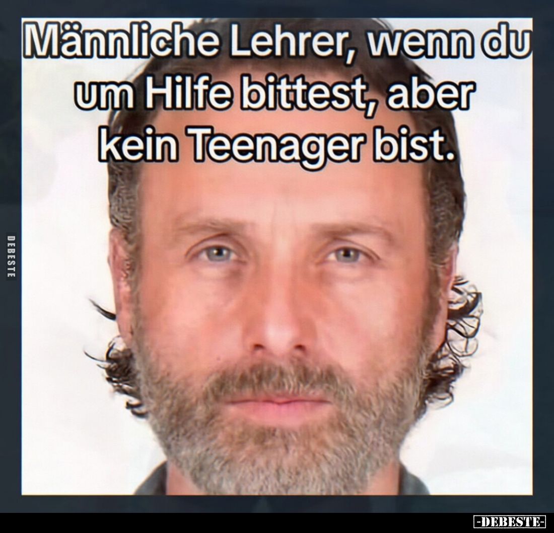 Männliche Lehrer, wenn du um Hilfe bittest, aber kein Teenager bist.