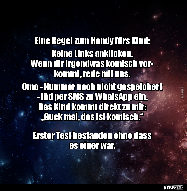 Eine Regel zum Handy fürs Kind.. - Lustige Bilder | DEBESTE.de