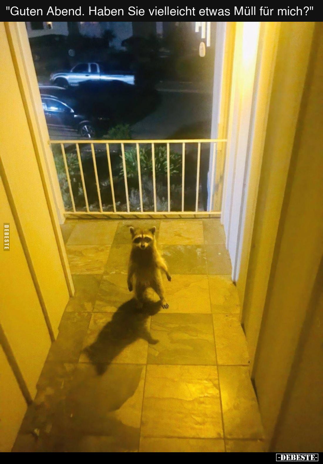 "Guten Abend. Haben Sie vielleicht etwas Müll für mich?"