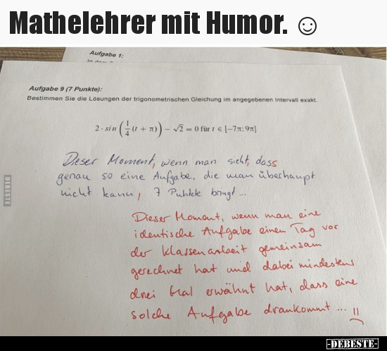Mathelehrer mit Humor. ☺.. - Lustige Bilder | DEBESTE.de