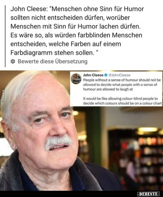 John Cleese: "Menschen ohne Sinn für Humor sollten nicht.." - Lustige Bilder | DEBESTE.de