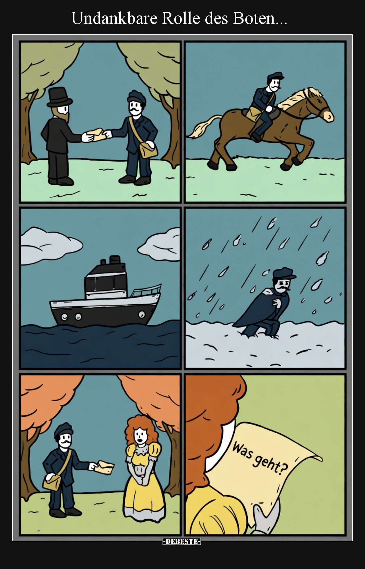 Undankbare Rolle des Boten