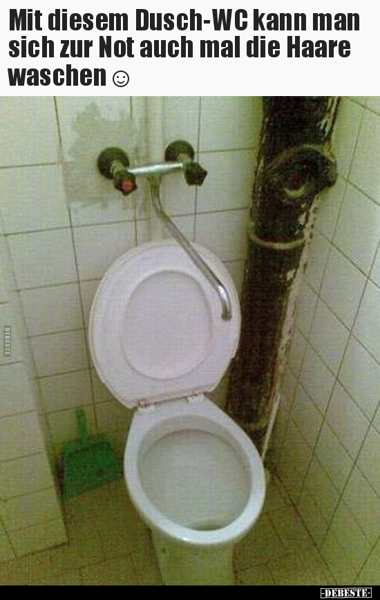 Mit diesem Dusch-WC kann man sich zur Not auch mal die.. - Lustige Bilder | DEBESTE.de