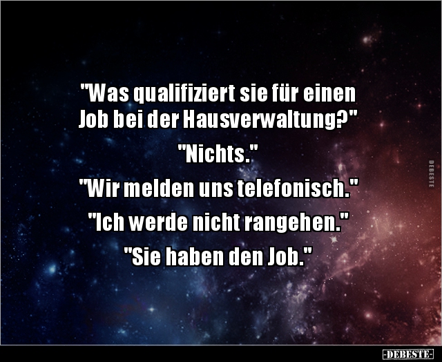 "Was qualifiziert sie für einen Job bei der.." - Lustige Bilder | DEBESTE.de