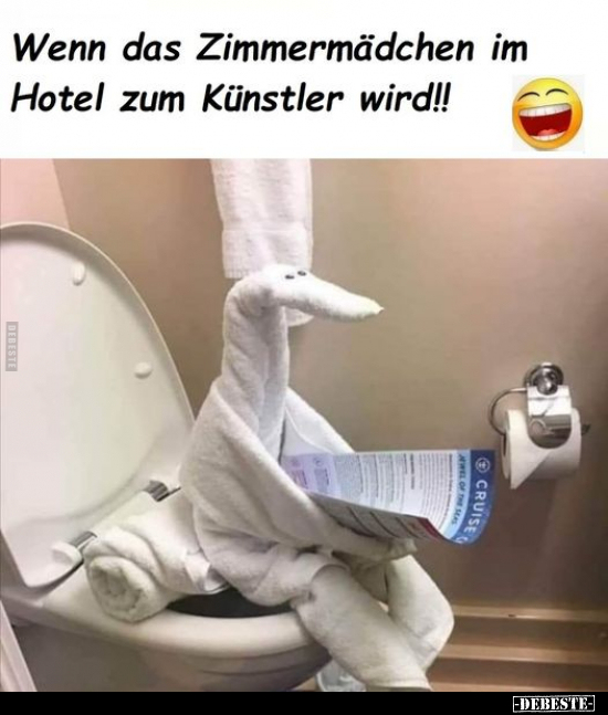 Wenn das Zimmermädchen im Hotel zum Künstler wird!.. - Lustige Bilder | DEBESTE.de