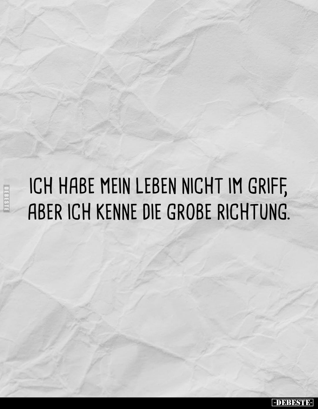 Ich habe mein Leben nicht im Griff, aber ich kenne die große Richtung.
