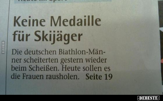 Keine Medaille für Skijäger..