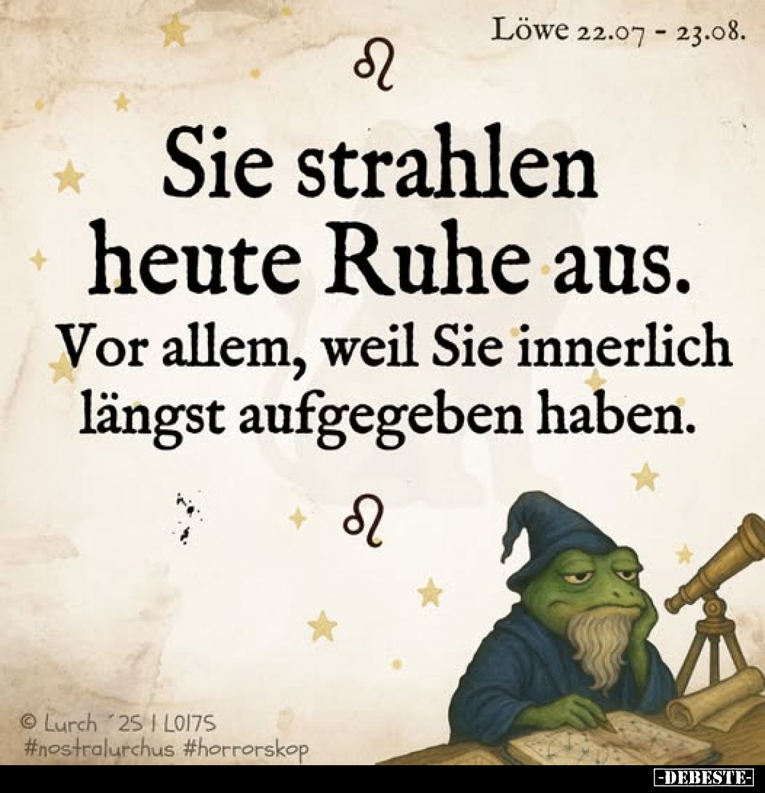 Sie strahlen heute Ruhe aus.
Vor allem, weil Sie innerlich längst aufgegeben haben.