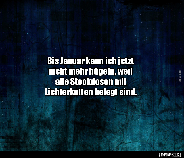 Bis Januar kann ich jetzt nicht mehr bügeln, weil alle.. - Lustige Bilder | DEBESTE.de
