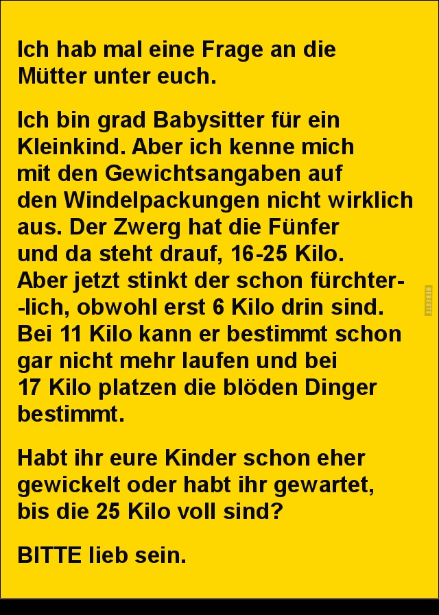 Ich hab mal eine Frage an die Mütter unter euch.. - Lustige Bilder | DEBESTE.de