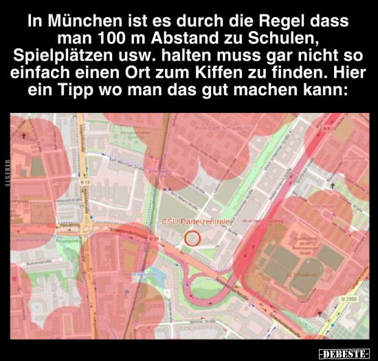In München ist es durch die Regel dass man 100 m Abstand zu.. - Lustige Bilder | DEBESTE.de