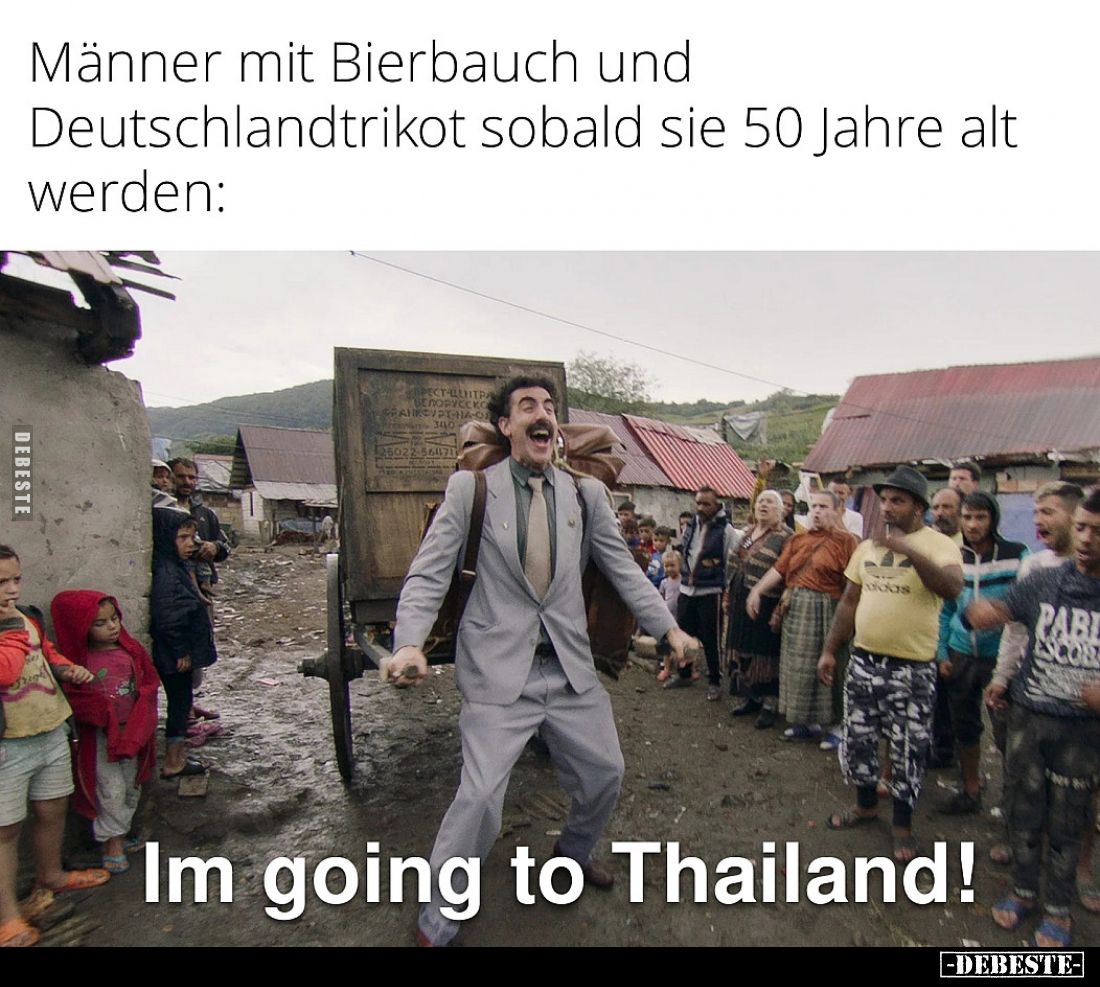 Männer mit Bierbauch und Deutschlandtrikot sobald sie 50 Jahre alt werden: