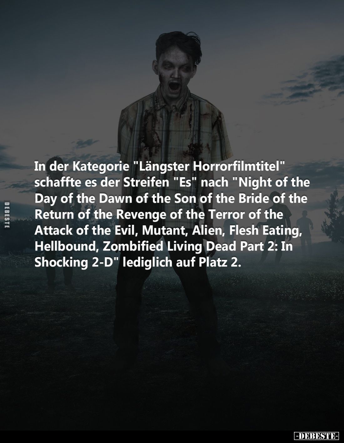 In der Kategorie "Längster Horrorfilmtitel" schaffte es der Streifen "Es" nach "Night of the Day of ...