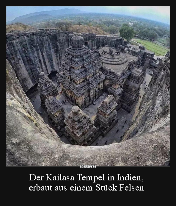 Der Kailasa Tempel in Indien, erbaut aus einem Stück..