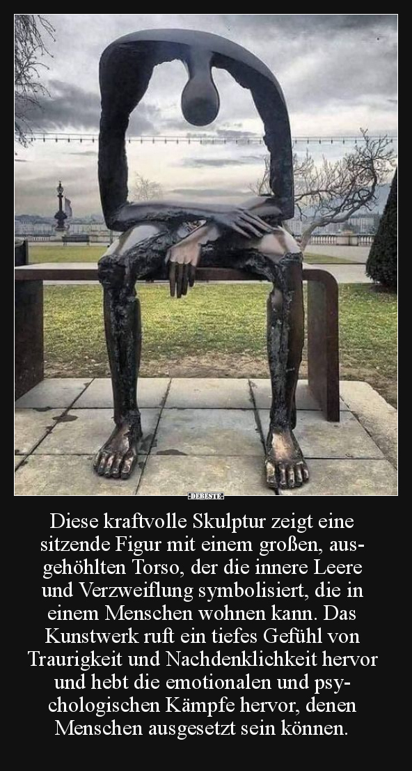 Diese kraftvolle Skulptur zeigt eine sitzende Figur.. - Lustige Bilder | DEBESTE.de