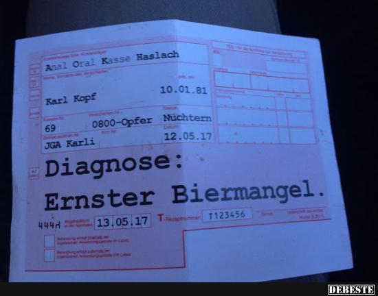 Diagnose: Ernster Biermangel..